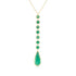 Dominique Cohen emerald slice teardrop and hexagon swag lariat pendant necklace in 18k yellow gold with white and yellow diamond accents<span class='visuallyhidden'>; shop help at 760-978-9297.</span>