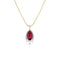 Dominique Cohen rare AAA rubellite pink tourmaline and diamond pendant necklace in yellow and blackened golds<span class='visuallyhidden'>; shop help at 760-978-9297.</span>