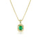 Dominique Cohen AA natural emerald pendant necklace with emerald, diamond, and yellow diamond setting accents<span class='visuallyhidden'>; shop help at 760-978-9297.</span>