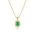 Dominique Cohen AA natural emerald pendant necklace with emerald, diamond, and yellow diamond setting accents<span class='visuallyhidden'>; shop help at 760-978-9297.</span>