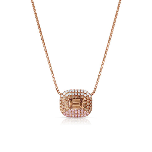 one of a kind champagne diamond, pink diamond, white diamond pendant necklace by Dominique Cohen<span class='visuallyhidden'>; shop help at 760-978-9297.</span>