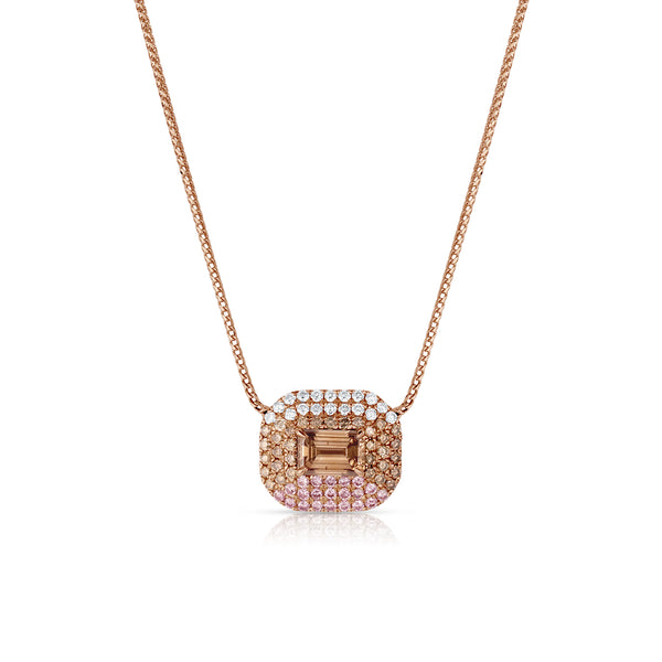 one of a kind champagne diamond, pink diamond, white diamond pendant necklace by Dominique Cohen<span class='visuallyhidden'>; shop help at 760-978-9297.</span>