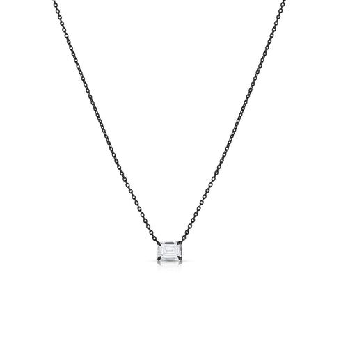 Dominique Cohen classic emerald cut east-west delicate choker in 18k black gold<span class='visuallyhidden'>; shop help at 760-978-9297.</span>