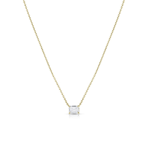 Dominique Cohen classic east-west emerald cut diamond choker in 18k yellow gold<span class='visuallyhidden'>; shop help at 760-978-9297.</span>