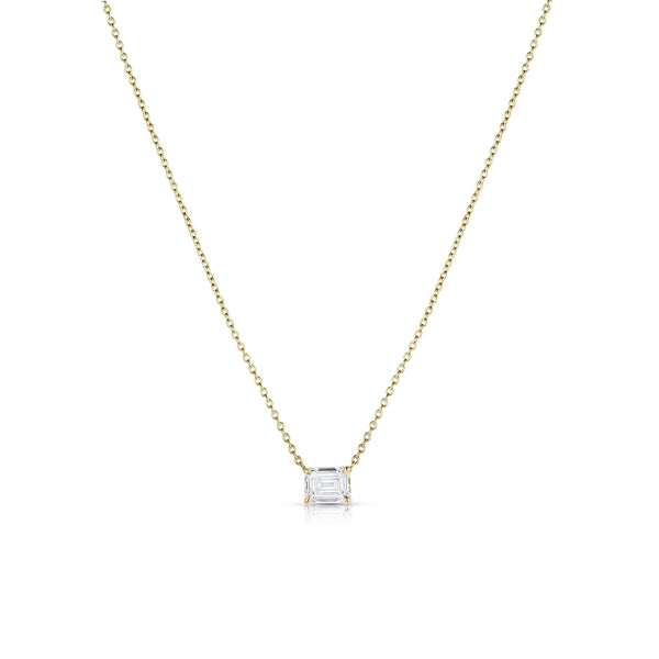 Dominique Cohen classic east-west emerald cut diamond choker in 18k yellow gold<span class='visuallyhidden'>; shop help at 760-978-9297.</span>