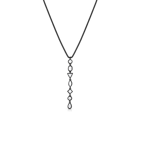 Dominique Cohen diamond swag lariat pendant necklace, in 18k black gold<span class='visuallyhidden'>; shop help at 760-978-9297.</span>