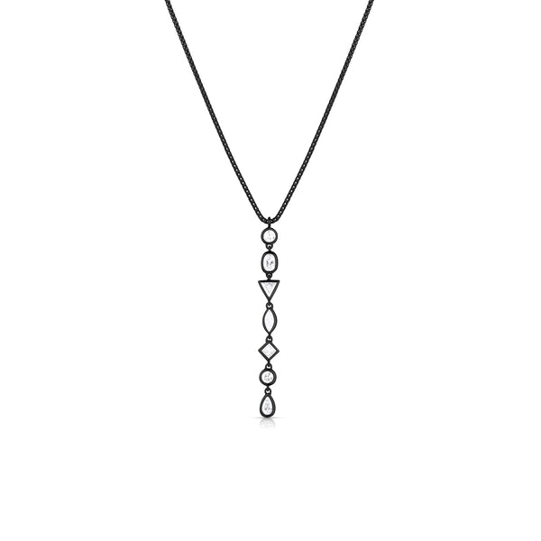 Dominique Cohen diamond swag lariat pendant necklace, in 18k black gold<span class='visuallyhidden'>; shop help at 760-978-9297.</span>