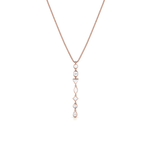 Dominique Cohen diamond swag lariat pendant necklace, in 18k rose gold<span class='visuallyhidden'>; shop help at 760-978-9297.</span>