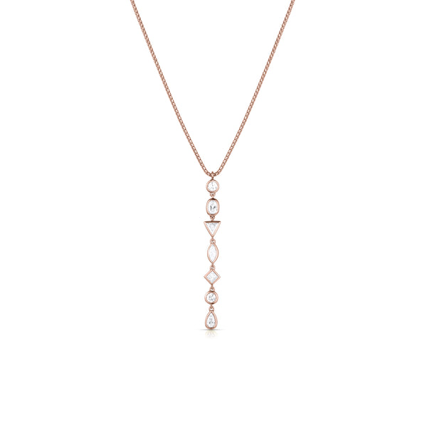 Dominique Cohen diamond swag lariat pendant necklace, in 18k rose gold<span class='visuallyhidden'>; shop help at 760-978-9297.</span>