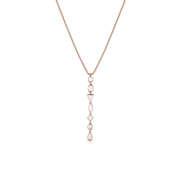 Dominique Cohen diamond swag lariat pendant necklace, in 18k rose gold<span class='visuallyhidden'>; shop help at 760-978-9297.</span>