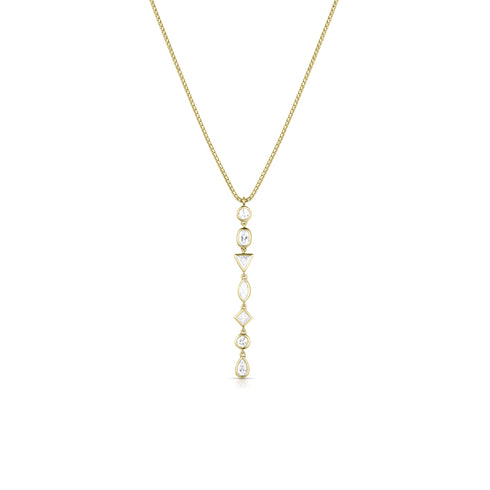 Dominique Cohen diamond swag lariat pendant necklace, in 18k yellow gold<span class='visuallyhidden'>; shop help at 760-978-9297.</span>