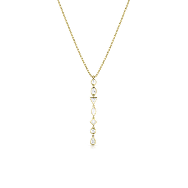 Dominique Cohen diamond swag lariat pendant necklace, in 18k yellow gold<span class='visuallyhidden'>; shop help at 760-978-9297.</span>