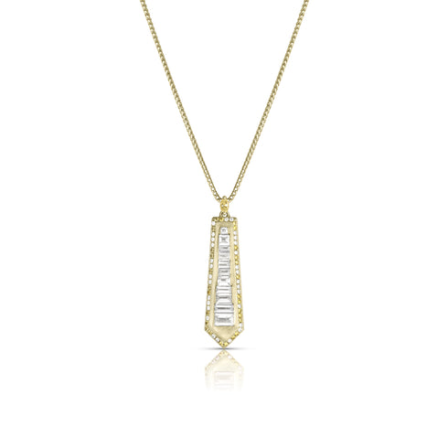 Dominique Cohen 18k gold diamond and canary yellow diamond talisman O.A.K. pendant necklace<span class='visuallyhidden'>; shop help at 760-978-9297.</span>