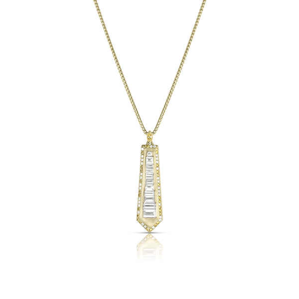 Dominique Cohen 18k gold diamond and canary yellow diamond talisman O.A.K. pendant necklace<span class='visuallyhidden'>; shop help at 760-978-9297.</span>