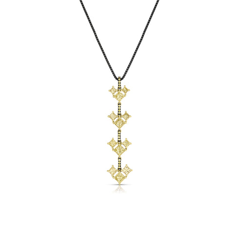 canary yellow diamond grande lariat pendant necklace by Dominique Cohen in black and yellow golds<span class='visuallyhidden'>; shop help at 760-978-9297.</span>