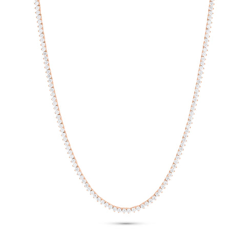 Dominique Cohen 20in petite soft tennis necklace in white diamonds + rose gold<span class='visuallyhidden'>; shop help at 760-978-9297.</span>