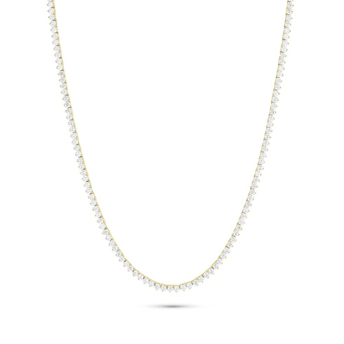 Dominique Cohen 20in petite soft tennis necklace in white diamonds + yellow gold<span class='visuallyhidden'>; shop help at 760-978-9297.</span>