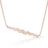 champagne diamond princess cut stagger bar pendant necklace, <br>in 18k rose gold, <br>22 inch (adjustable), <br>1.9ct