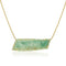 Dominique Cohen rough emerald + mosaic diamond east-west bar pendant necklace in 18k gold<span class='visuallyhidden'>; shop help at 760-978-9297.</span>