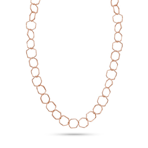 Dominique Cohen 18k rose gold grande hex vintage-inspired soldered 22in necklace<span class='visuallyhidden'>; shop help at 760-978-9297.</span>