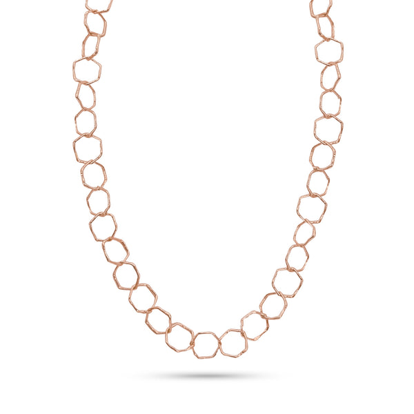 Dominique Cohen 18k rose gold grande hex vintage-inspired soldered 22in necklace<span class='visuallyhidden'>; shop help at 760-978-9297.</span>