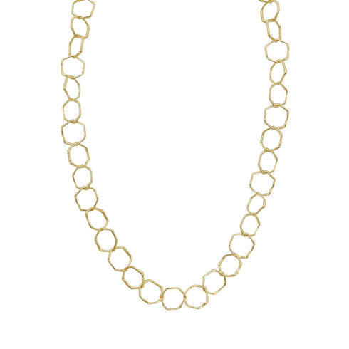 Dominique Cohen 18k gold grande hex vintage-inspired soldered 22in necklace<span class='visuallyhidden'>; shop help at 760-978-9297.</span>