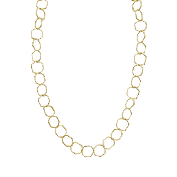Dominique Cohen 18k gold grande hex vintage-inspired soldered 22in necklace<span class='visuallyhidden'>; shop help at 760-978-9297.</span>