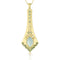 Dominique Cohen one of a kind 18k gold swag pendant necklace with aquamarine, diamonds + green and yellow sapphires<span class='visuallyhidden'>; shop help at 760-978-9297.</span>