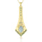 Dominique Cohen one of a kind 18k gold swag pendant necklace with aquamarine, diamonds + green and yellow sapphires<span class='visuallyhidden'>; shop help at 760-978-9297.</span>