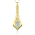 Dominique Cohen one of a kind 18k gold swag pendant necklace with aquamarine, diamonds + green and yellow sapphires<span class='visuallyhidden'>; shop help at 760-978-9297.</span>