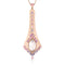 Dominique Cohen pink and purple sapphire, morganite, and diamond swag pendant necklace in brushed 18k rose gold<span class='visuallyhidden'>; shop help at 760-978-9297.</span>