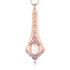 Dominique Cohen pink and purple sapphire, morganite, and diamond swag pendant necklace in brushed 18k rose gold<span class='visuallyhidden'>; shop help at 760-978-9297.</span>