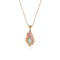 TO DO mixed ombré set sapphire, australian opal mini shield pendant necklace,<br>in 18k rose gold,<br>22 inch (adjustable),<br>0.185ct