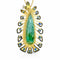 Dominique Cohen artful peacock pendant necklace in teal tourmaline, yellow diamonds, blue sapphires, emeralds, and white diamonds in 18k yellow + blackened gold<span class='visuallyhidden'>; shop help at 760-978-9297.</span>