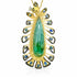 Dominique Cohen artful peacock pendant necklace in teal tourmaline, yellow diamonds, blue sapphires, emeralds, and white diamonds in 18k yellow + blackened gold<span class='visuallyhidden'>; shop help at 760-978-9297.</span>