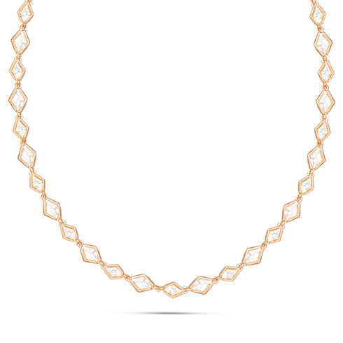 Dominique Cohen elongated hexagon grande 42 carat tennis necklace, in 14k rose gold<span class='visuallyhidden'>; shop help at 760-978-9297.</span>