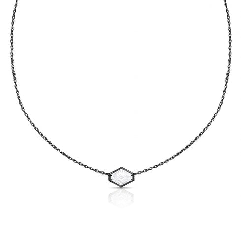 Dominique Cohen east-west elongated hex diamond choker, in 18k black gold<span class='visuallyhidden'>; shop help at 760-978-9297.</span>