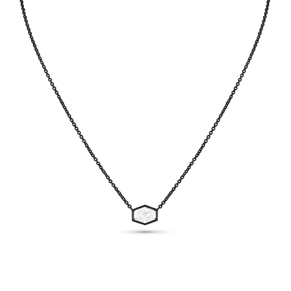 Dominique Cohen east-west elongated hex diamond choker, in 18k black gold<span class='visuallyhidden'>; shop help at 760-978-9297.</span>