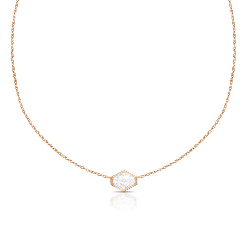 Dominique Cohen east-west elongated hex diamond choker, in 18k rose gold<span class='visuallyhidden'>; shop help at 760-978-9297.</span>