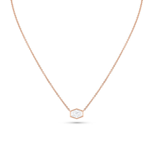 Dominique Cohen east-west elongated hex diamond choker, in 18k rose gold<span class='visuallyhidden'>; shop help at 760-978-9297.</span>