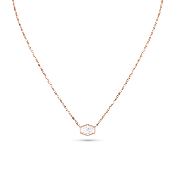 Dominique Cohen east-west elongated hex diamond choker, in 18k rose gold<span class='visuallyhidden'>; shop help at 760-978-9297.</span>