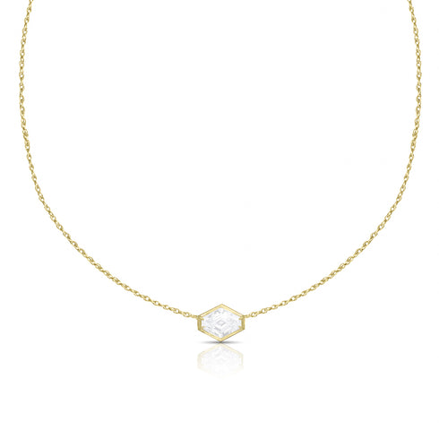 Dominique Cohen east-west elongated hex diamond choker, in 18k yellow gold<span class='visuallyhidden'>; shop help at 760-978-9297.</span>