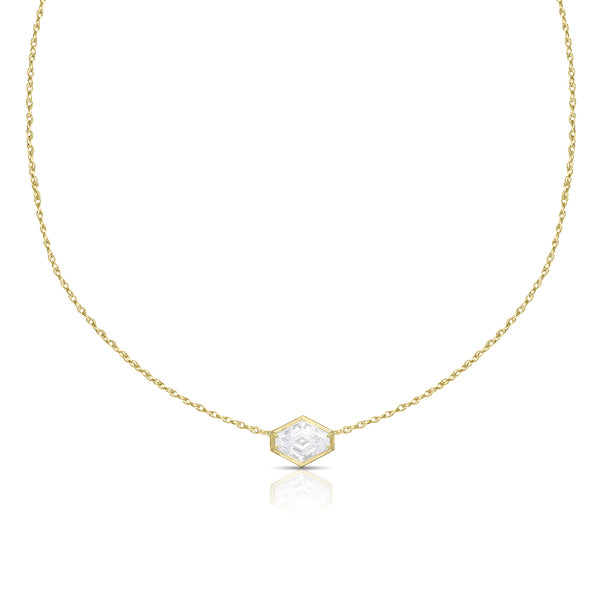 Dominique Cohen east-west elongated hex diamond choker, in 18k yellow gold<span class='visuallyhidden'>; shop help at 760-978-9297.</span>