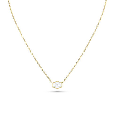 Dominique Cohen east-west elongated hex diamond choker, in 18k yellow gold<span class='visuallyhidden'>; shop help at 760-978-9297.</span>