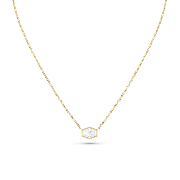 Dominique Cohen east-west elongated hex diamond choker, in 18k yellow gold<span class='visuallyhidden'>; shop help at 760-978-9297.</span>