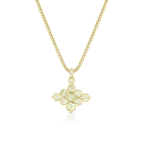 Dominique Cohen fancy green diamond 18k gold gratitude pendant necklace<span class='visuallyhidden'>; shop help at 760-978-9297.</span>