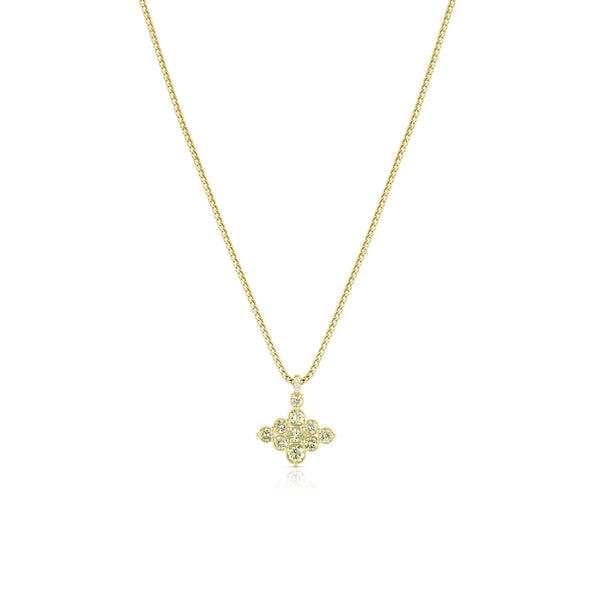 Dominique Cohen fancy green diamond 18k gold gratitude pendant necklace<span class='visuallyhidden'>; shop help at 760-978-9297.</span>