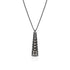 TO DO natural fancy grey diamond, white diamond pendulum pendant necklace,<br>in 18k black gold,<br>22 inch (adjustable),<br>4.75ct