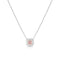 Dominique Cohen cushion-cut natural fancy pink diamond pendant necklace with white diamond double halo, in white gold<span class='visuallyhidden'>; shop help at 760-978-9297.</span>