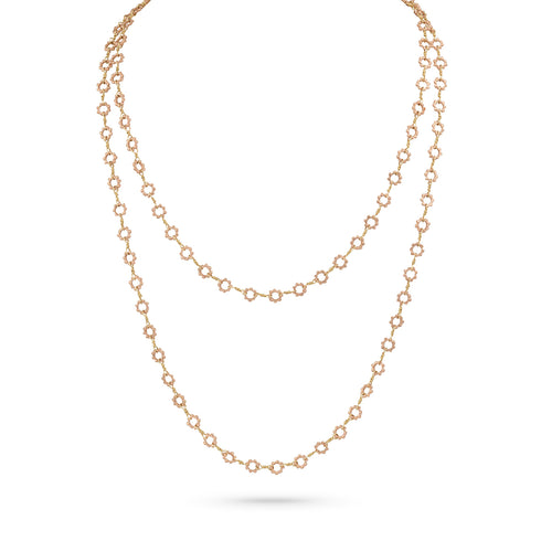 a textural long chain you will wear and wear, in solid 18k rose gold <span class='visuallyhidden'>Call, text 323-404-2959 for shopping help.</span>